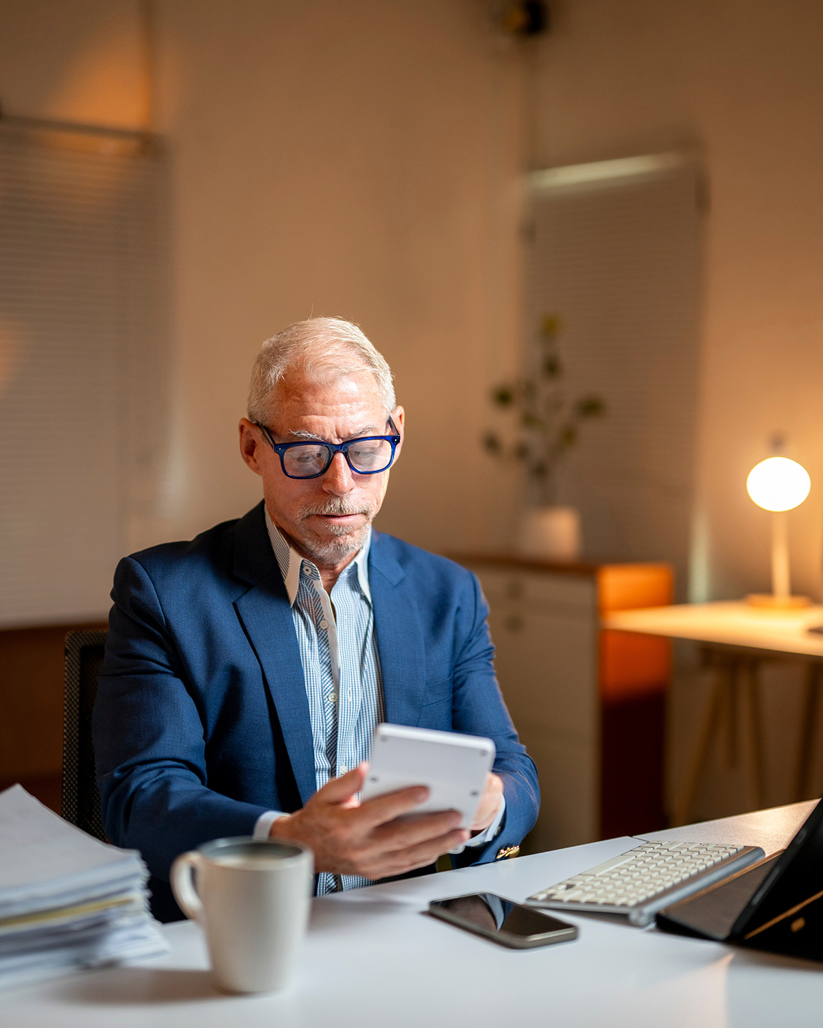 man working at desk